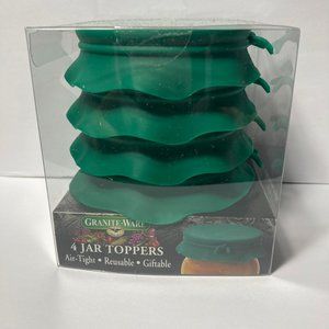 Granite Ware Silicone Canning Jar Toppers Lid Standard Green 2 Packs Reusable